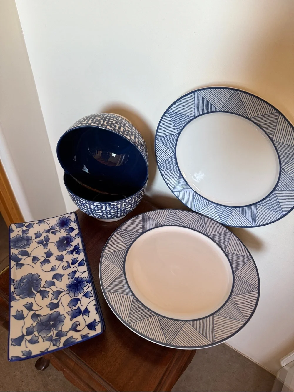 William/Sonoma brand Blue and White Ceramic Dinnerware Set